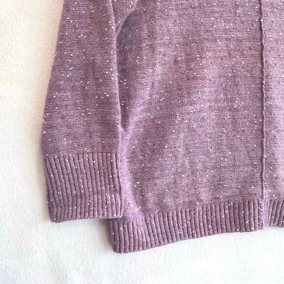 J. Jill Purple Textured Cotton Blend Long Sleeve Knit Pullover Sweater XL - Picture 6 of 6